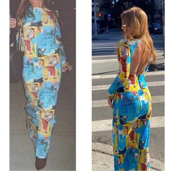 NWT ALICE + OLIVIA A+O X BASQUIAT DELORA MAXI DRESS - size 6 - Picture 9 of 13